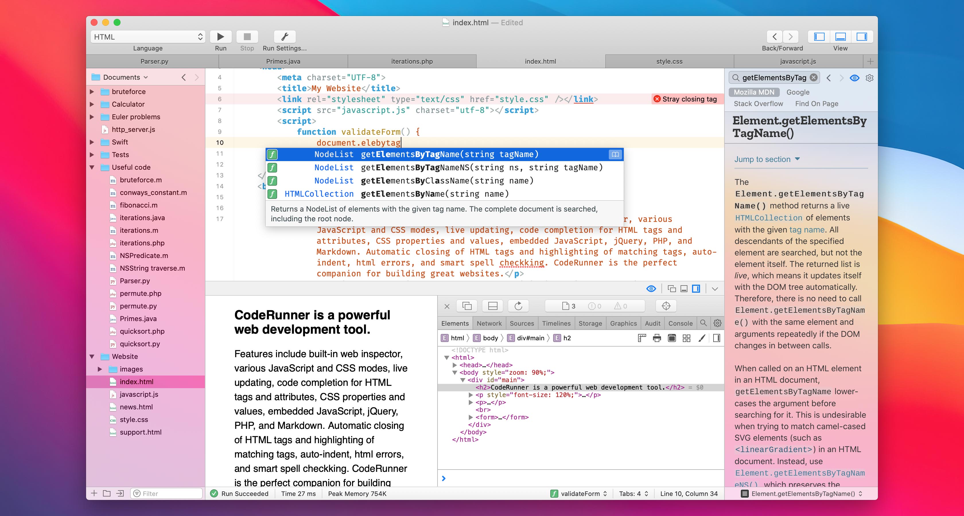 CodeRunner – Programming Editor for macOS